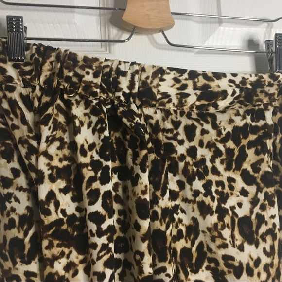 Thalia Sodi Leopard Wide Leg Flowy Relaxed Fit Pleated Pants XS Extra Small - Picture 8 of 12